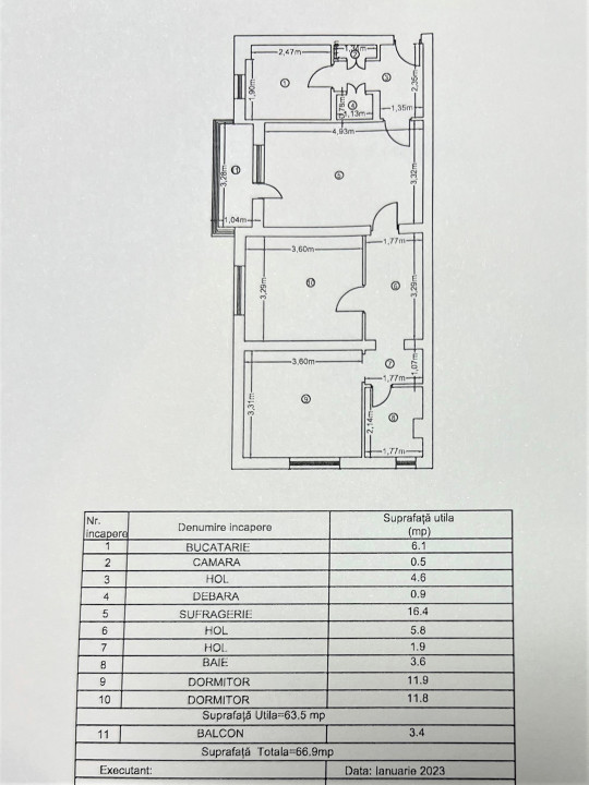 Ap 3 cam conf 1 A semidec, bl caramida pe cadre beton,  et 3/4, Nord-Cameliei