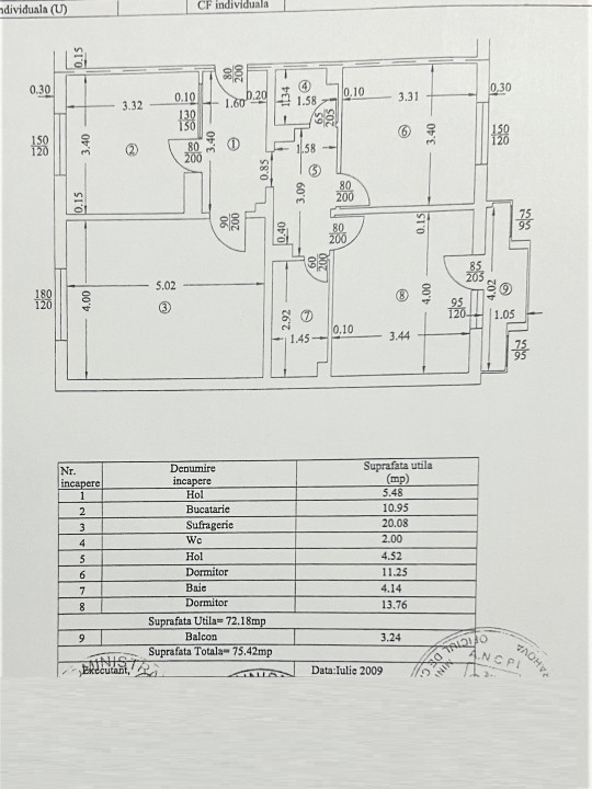Ap 3 cam conf 1 A dec, et 3/9, zona Cantacuzino- Safa-Mos Craciun
