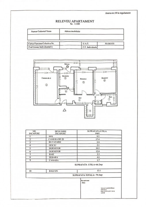 Apartament 3 camere, CF 1A, decomandat, etaj 9/10, Mihai Bravu