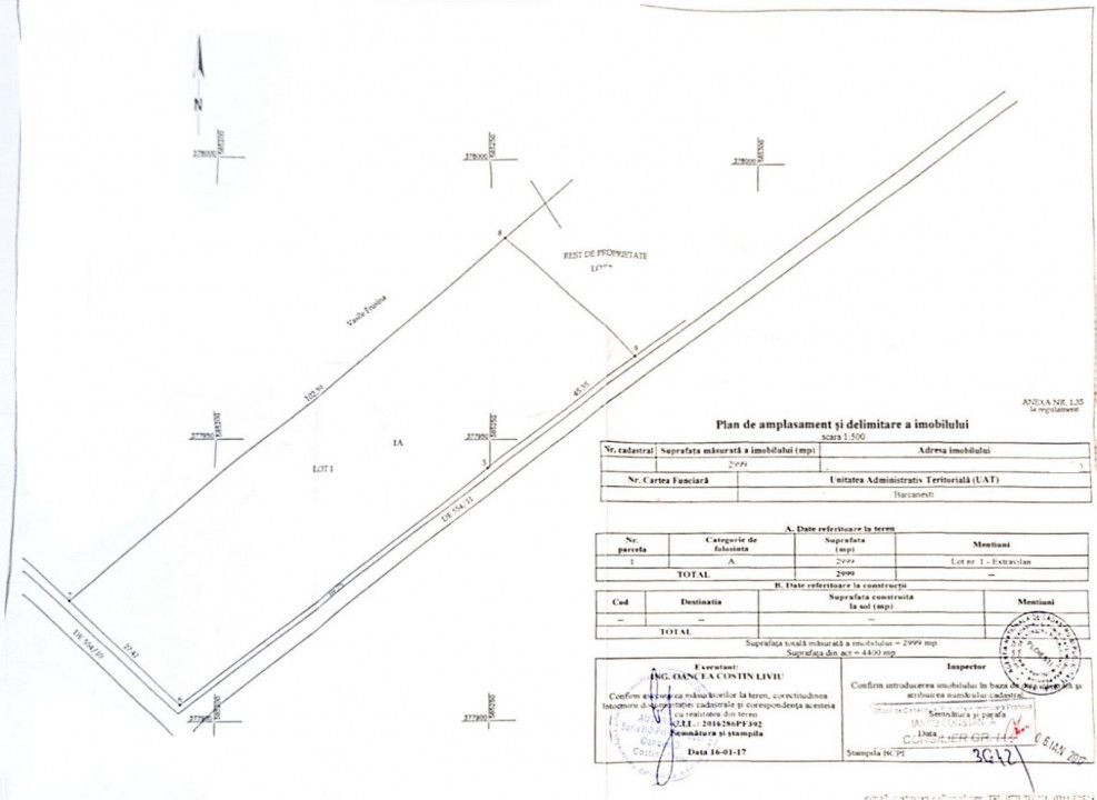 Teren intravilan 2999 mp, Com. Bărcănești, Sat. Ghighiu