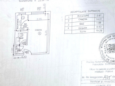 Garsonieră confort 2, etaj 3/4,  Vest