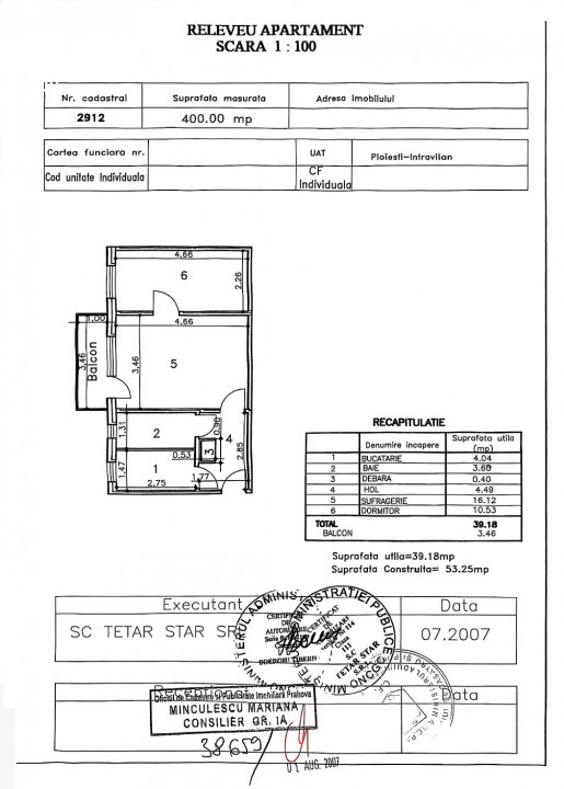 Apartament 2 cam, et 4/4, Nord-Polux