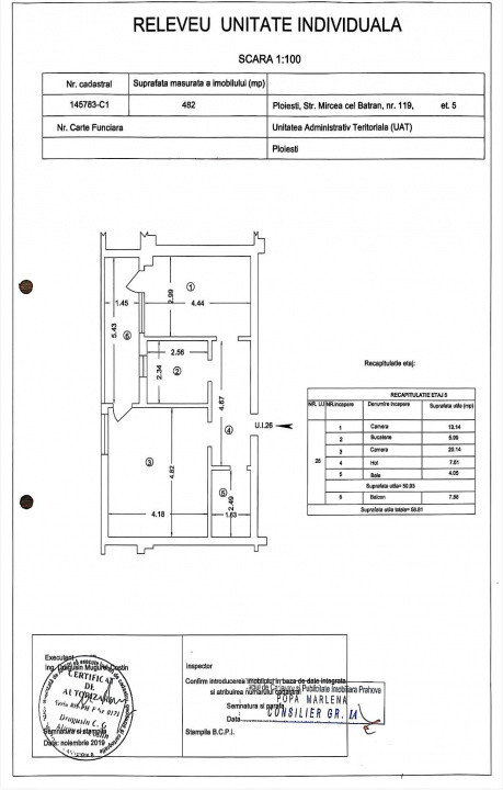 Apartament 2 camere, etaj 5/6, complex Dorobantu