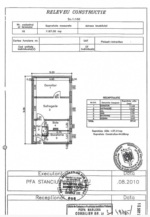 Apartament 2 camere, cf 2, parter, Malu Rosu