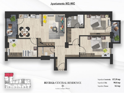 Vânzare apartament 4 camere | Bucegi 12 Central Residence – bloc nou, 