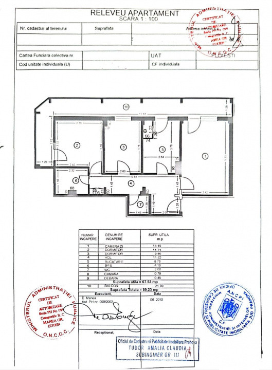 Apartament 3 camere, cf 1A, dec, etaj 4/4, Zona Democratiei